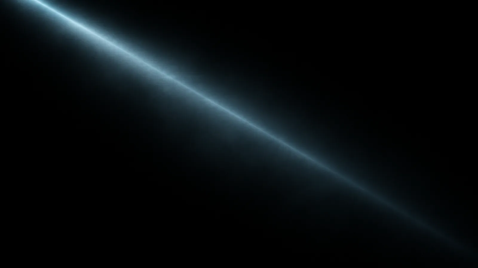 AI concept of a single white beam cutting through haze in a black room.